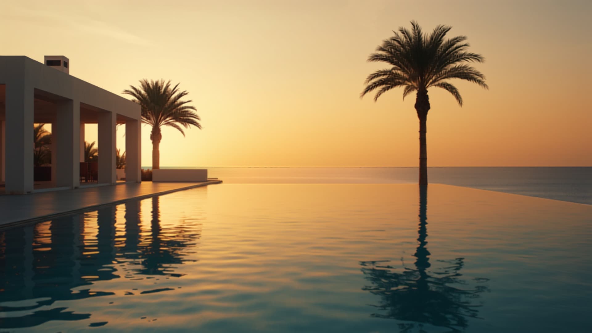Beachfront villas on the Costa del Sol at sunset